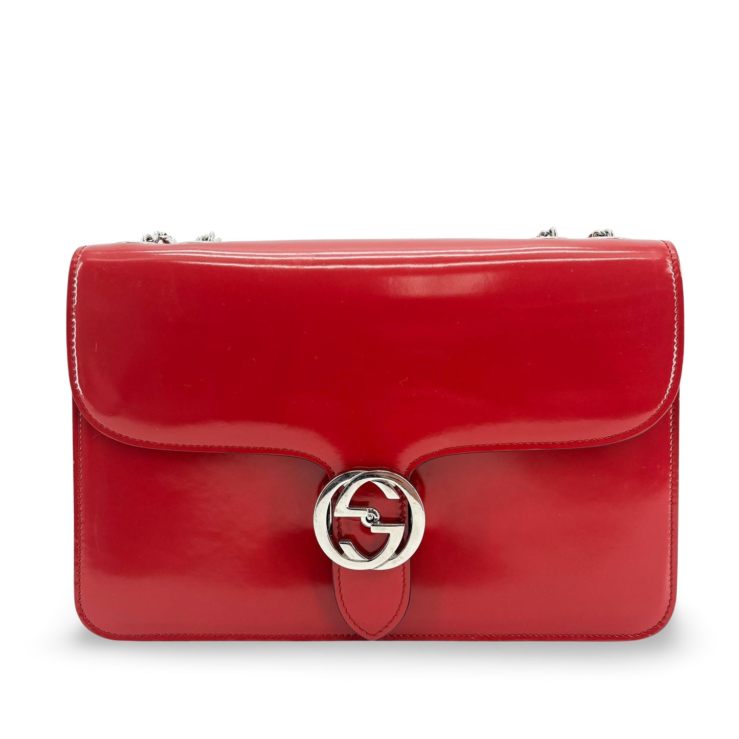 Gucci Blondie Medium Shoulder Bag Red with Silver Hardware