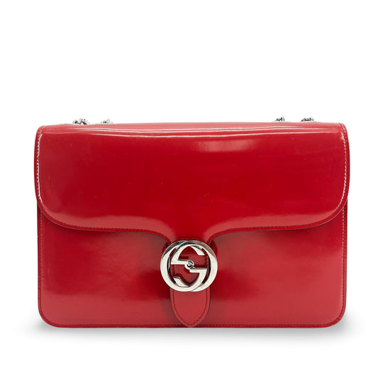 Gucci Blondie Medium Shoulder Bag Red with Silver Hardware