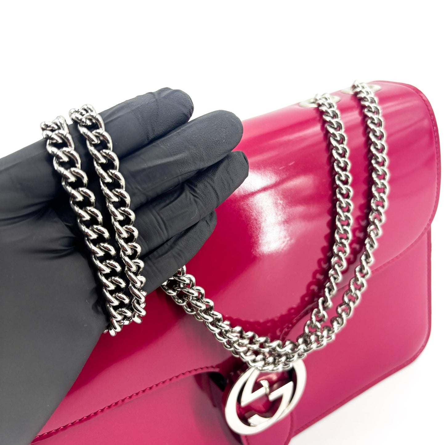 Gucci Blondie Medium Shoulder Bag Red with Silver Hardware