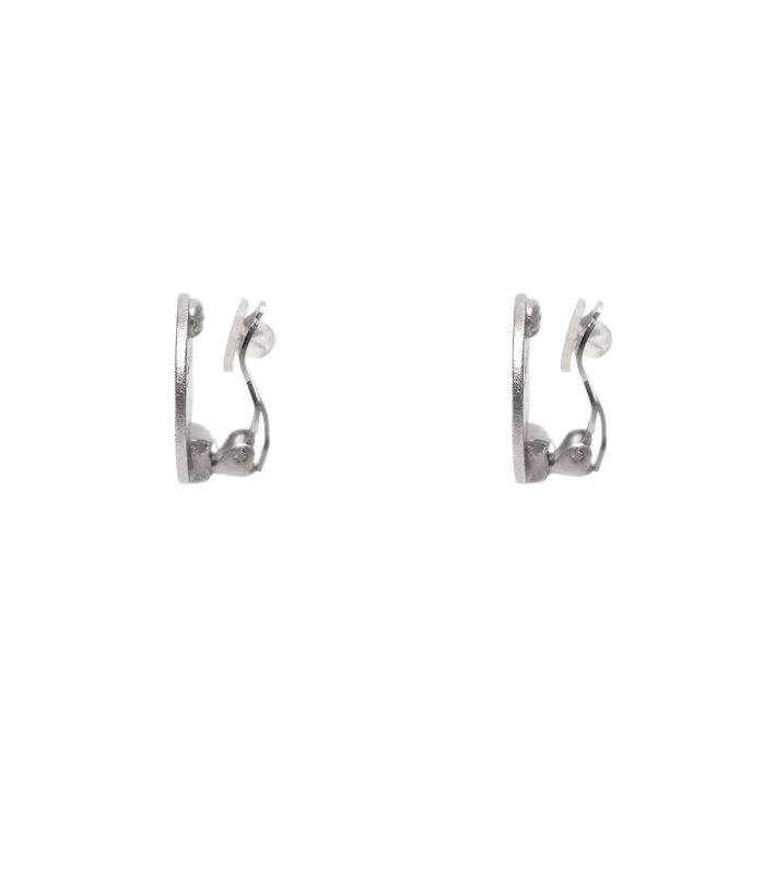 Chanel Round Plate Silver Earrings