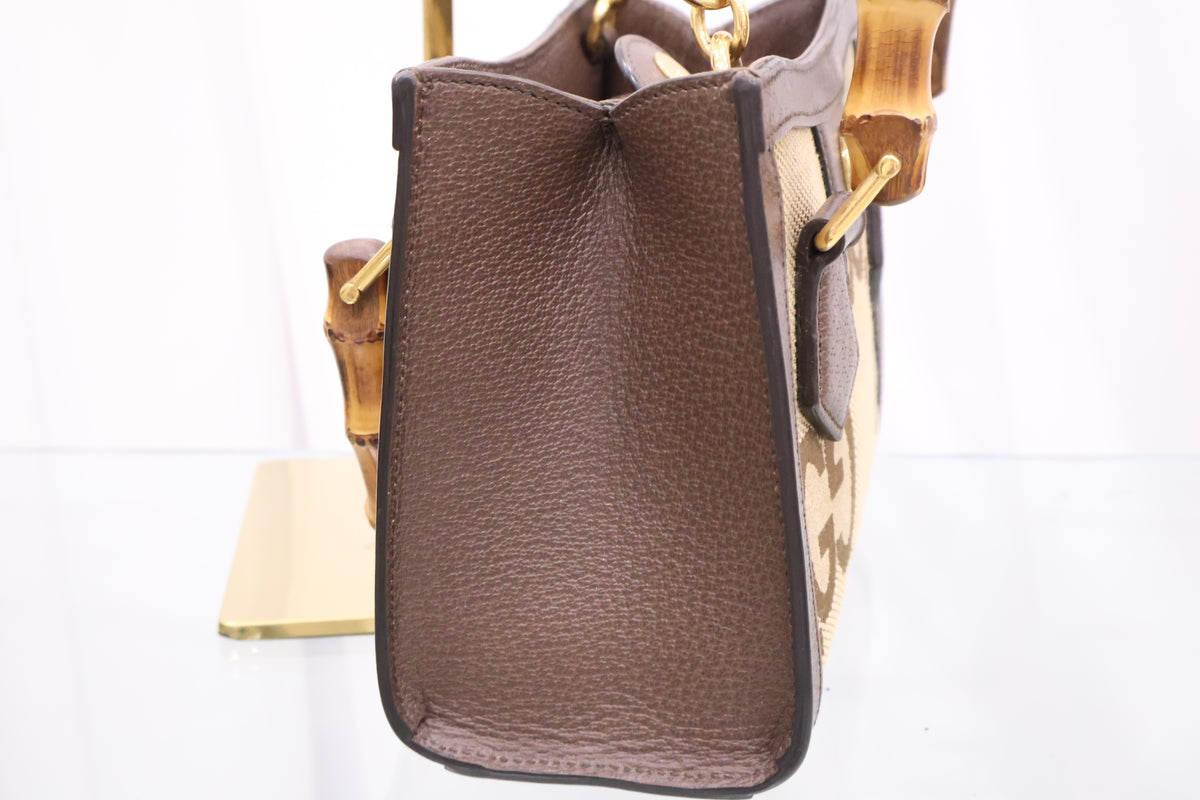 Diana Mini Bamboo Tote Crossbody Bag 655661