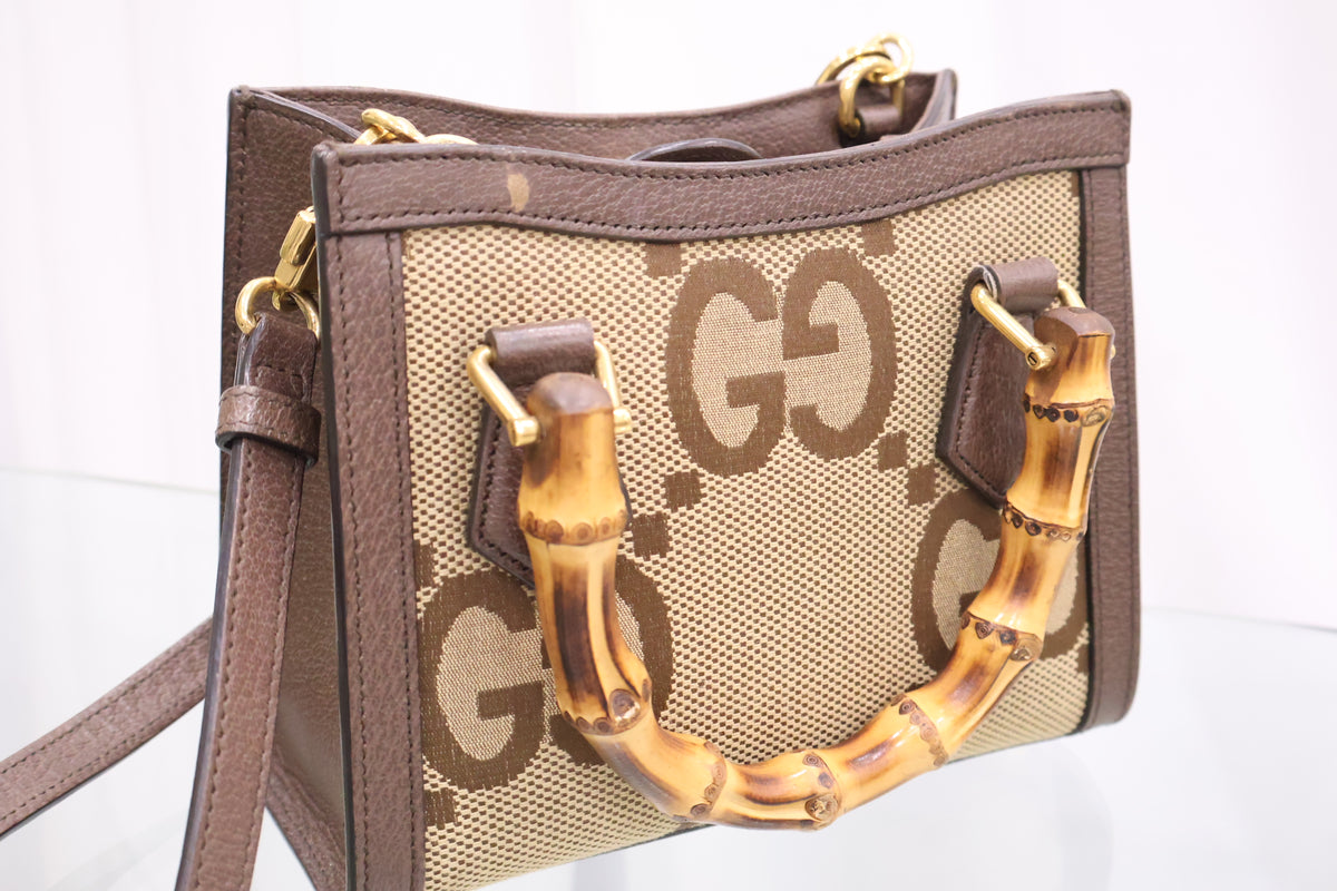 Diana Mini Bamboo Tote Crossbody Bag 655661