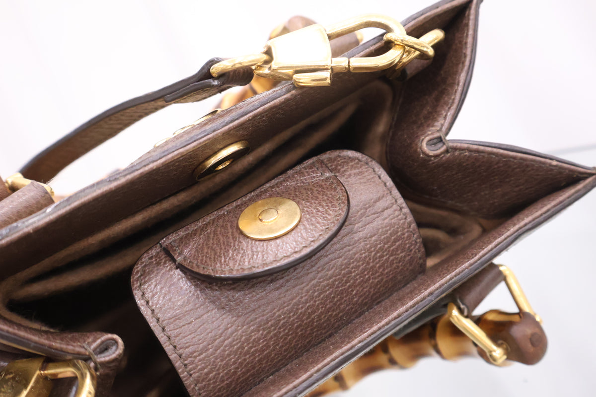 Diana Mini Bamboo Tote Crossbody Bag 655661