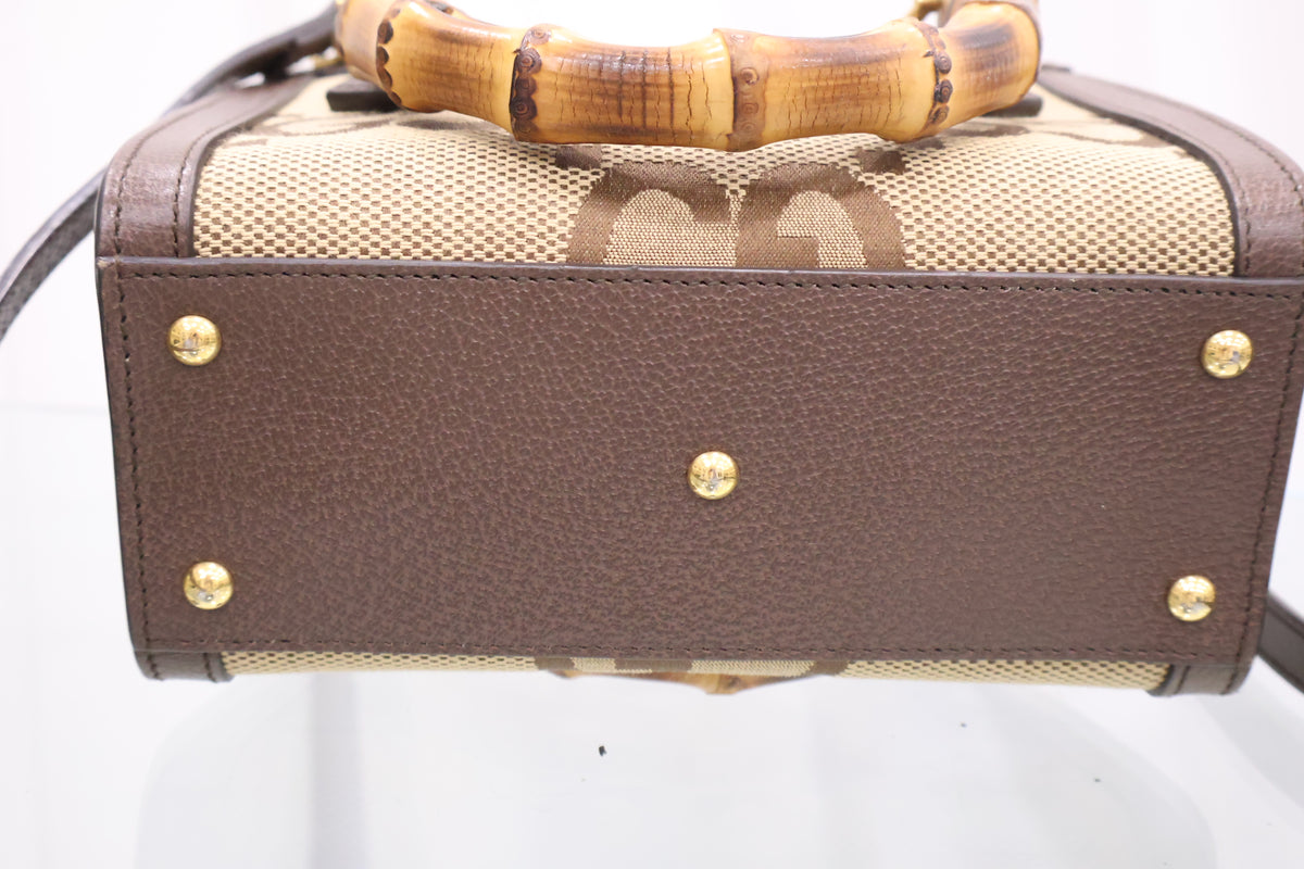 Diana Mini Bamboo Tote Crossbody Bag 655661