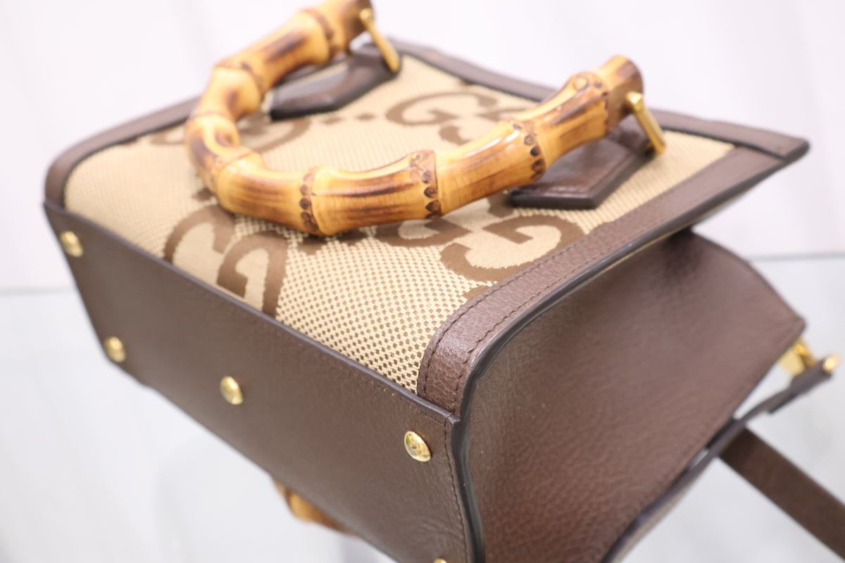 Diana Mini Bamboo Tote Crossbody Bag 655661