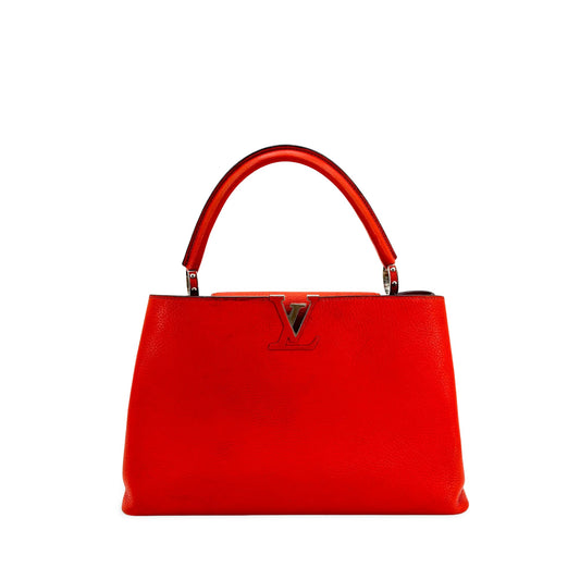 Louis Vuitton Capucines MM Torrillon Red Silver Hardware