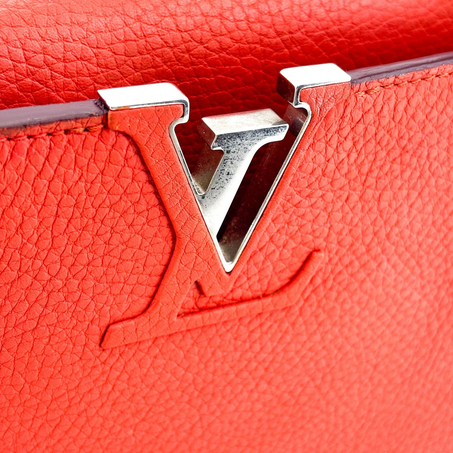 Louis Vuitton Capucines MM Torrillon Red Silver Hardware