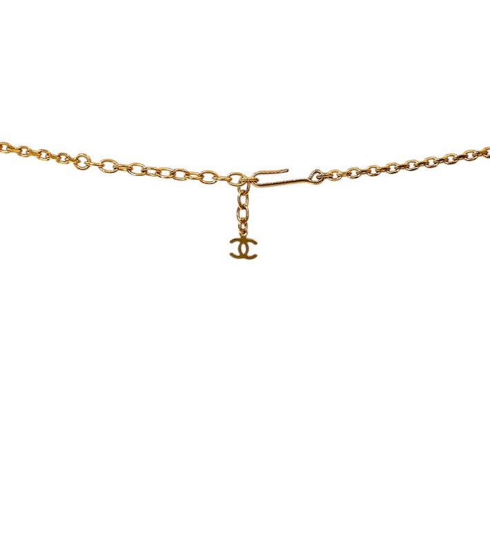 Chanel Pearl CC Pendant Gold Necklace
