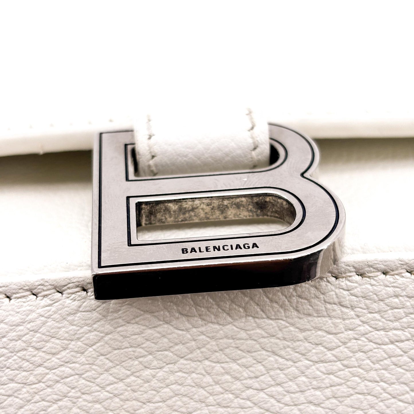 Balenciaga Hourglass XS Top Handle Bag White