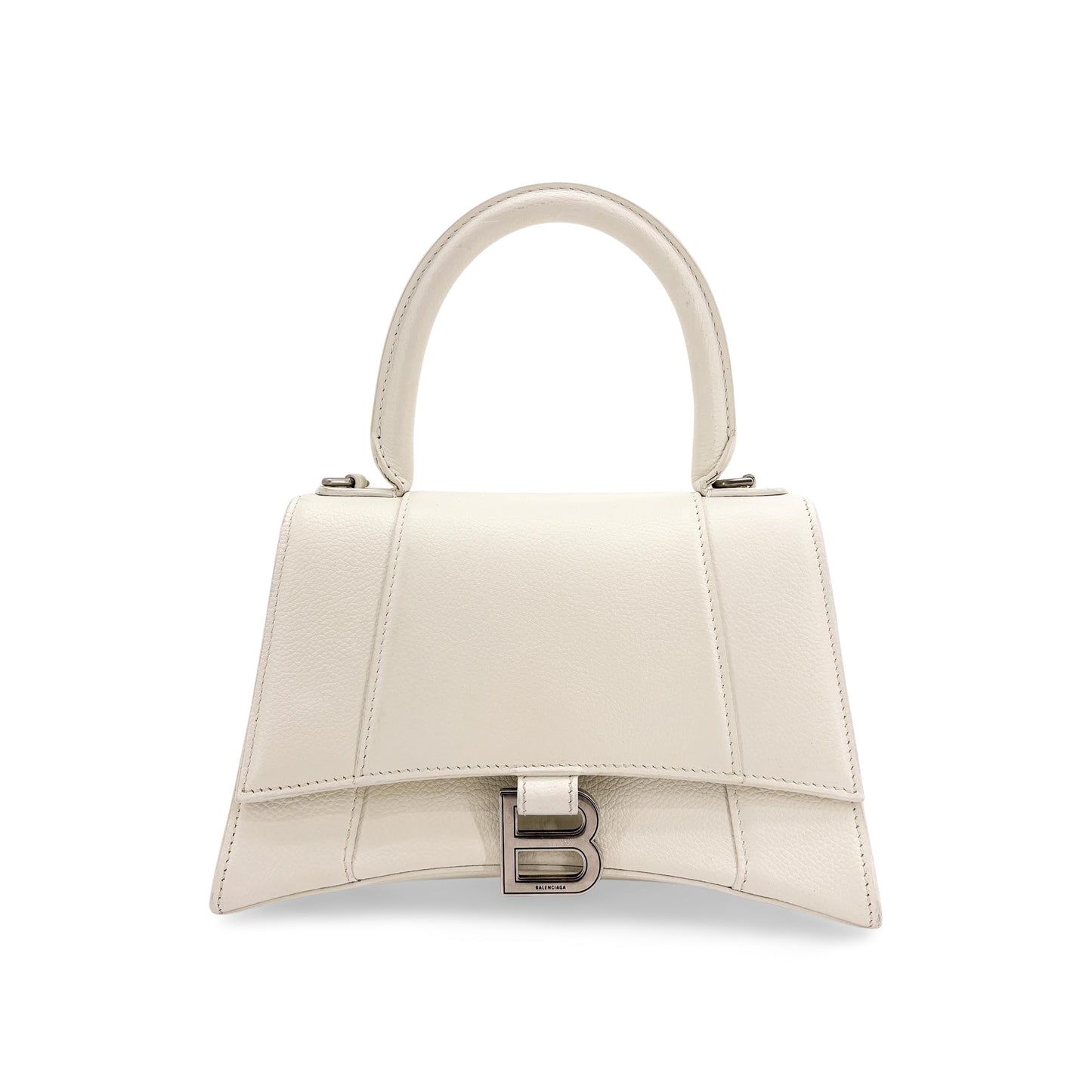 Balenciaga Hourglass XS Top Handle Bag White