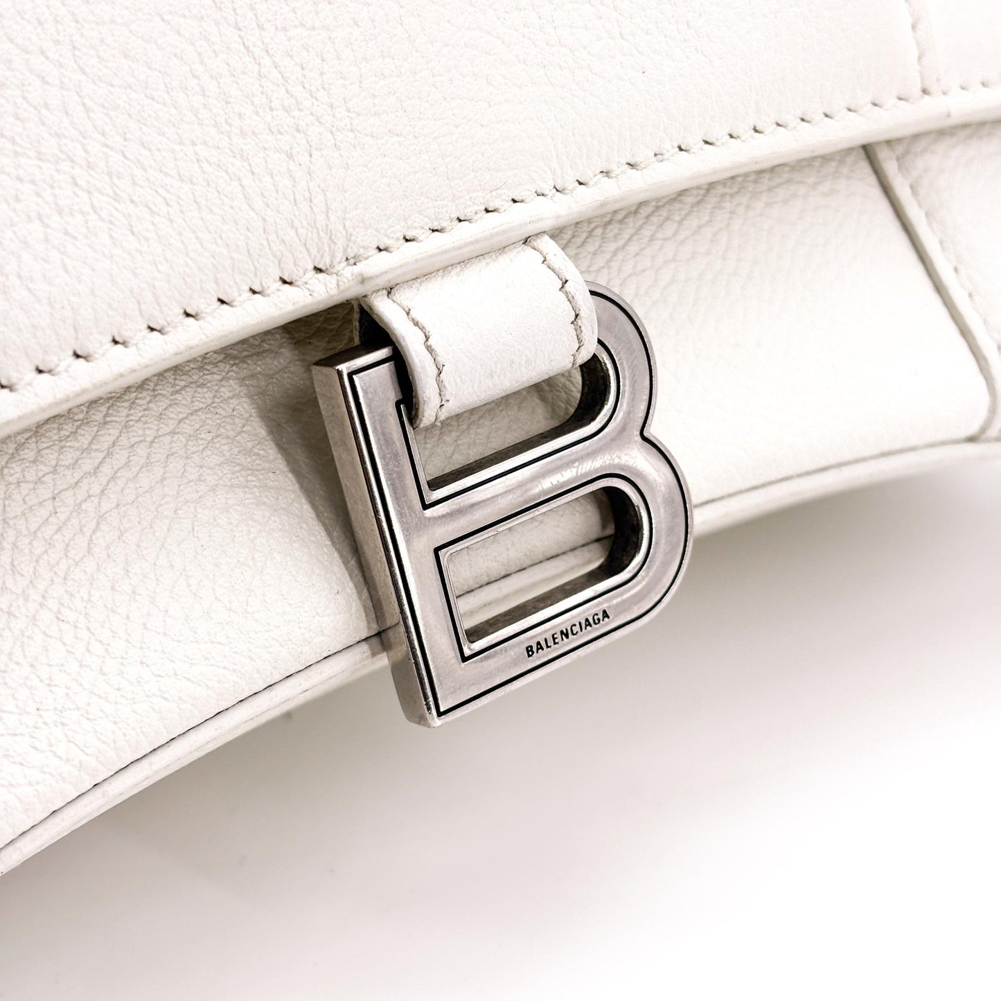 Balenciaga Hourglass XS Top Handle Bag White