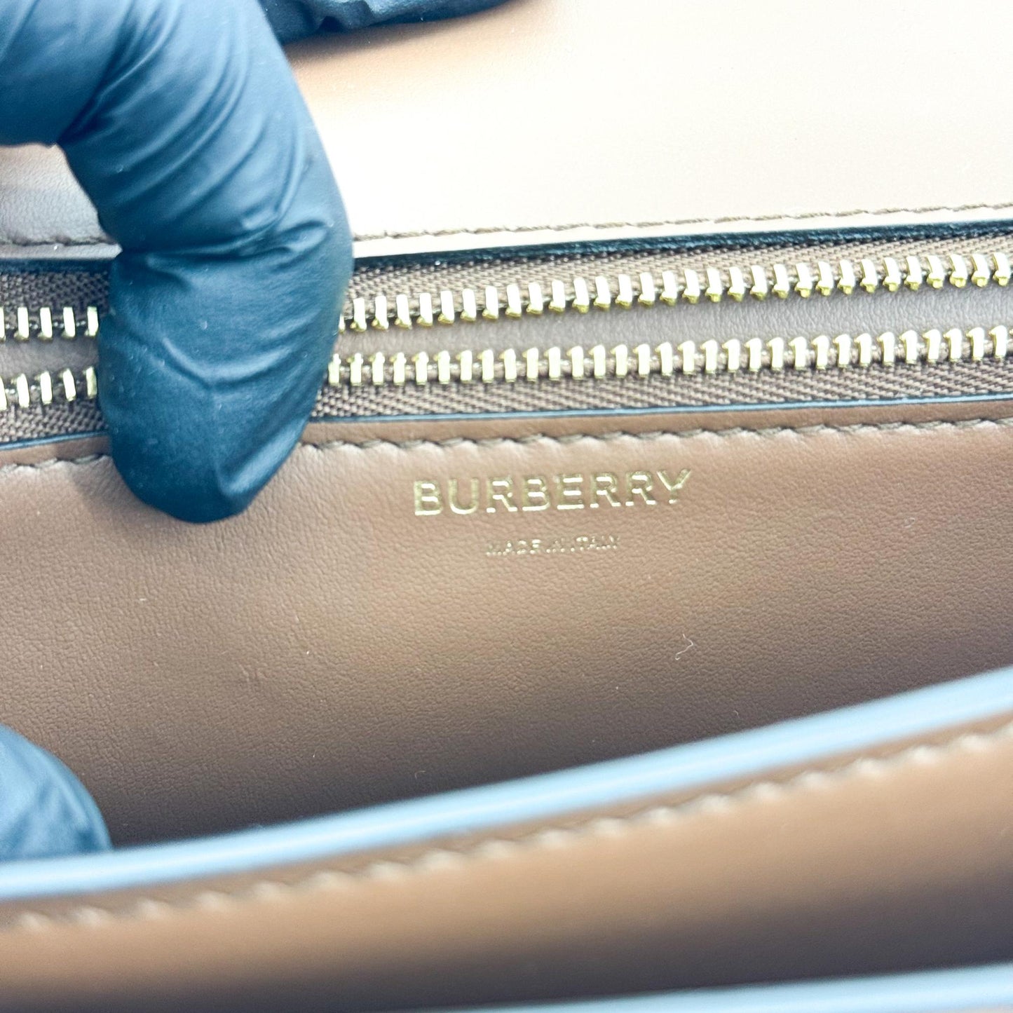 Burberry TB Mini Two-Tone Canvas Shoulder Bag