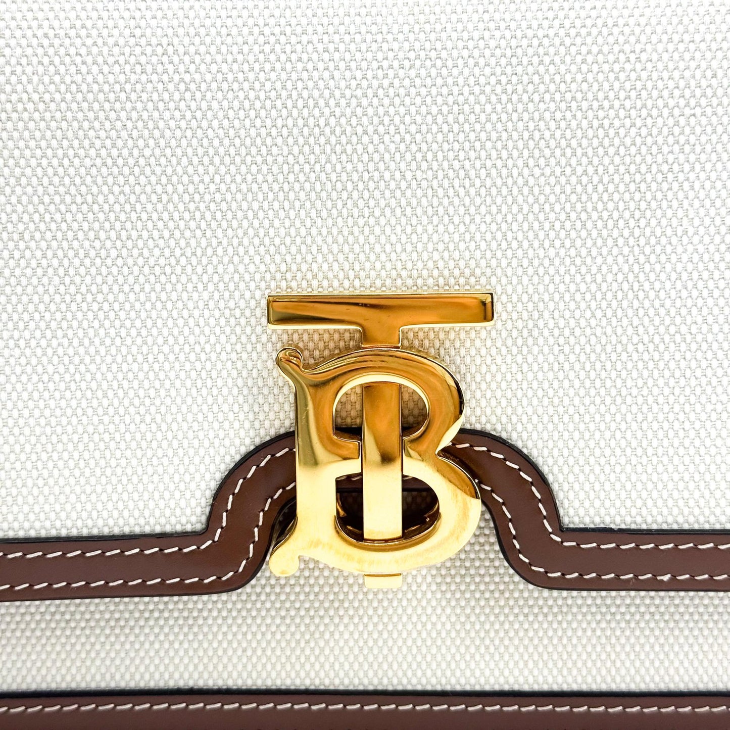 Burberry TB Mini Two-Tone Canvas Shoulder Bag