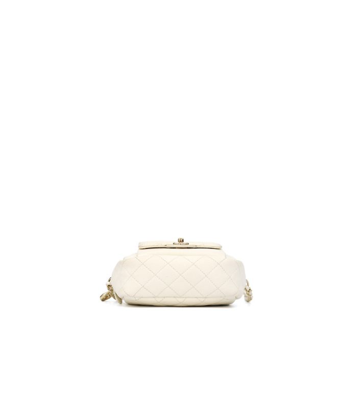 Chanel White Cosmetic Chain Shoulder Bag
