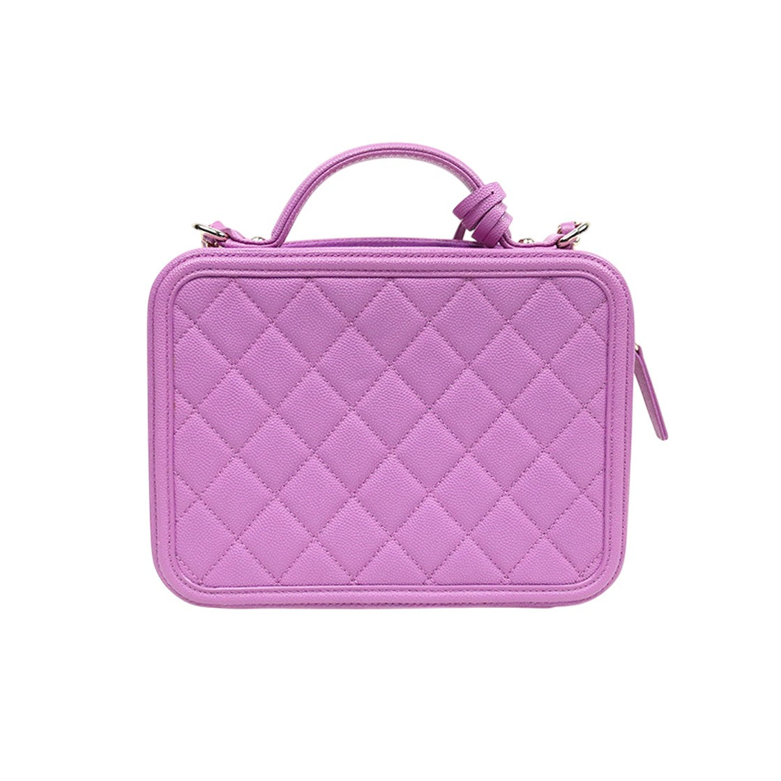 Chanel Purple Caviar Cosmetics Top-Handle Crossbody Bag