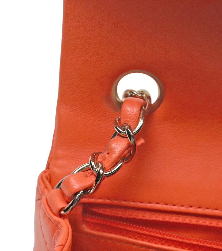 Chanel Orange Lambskin New Mini