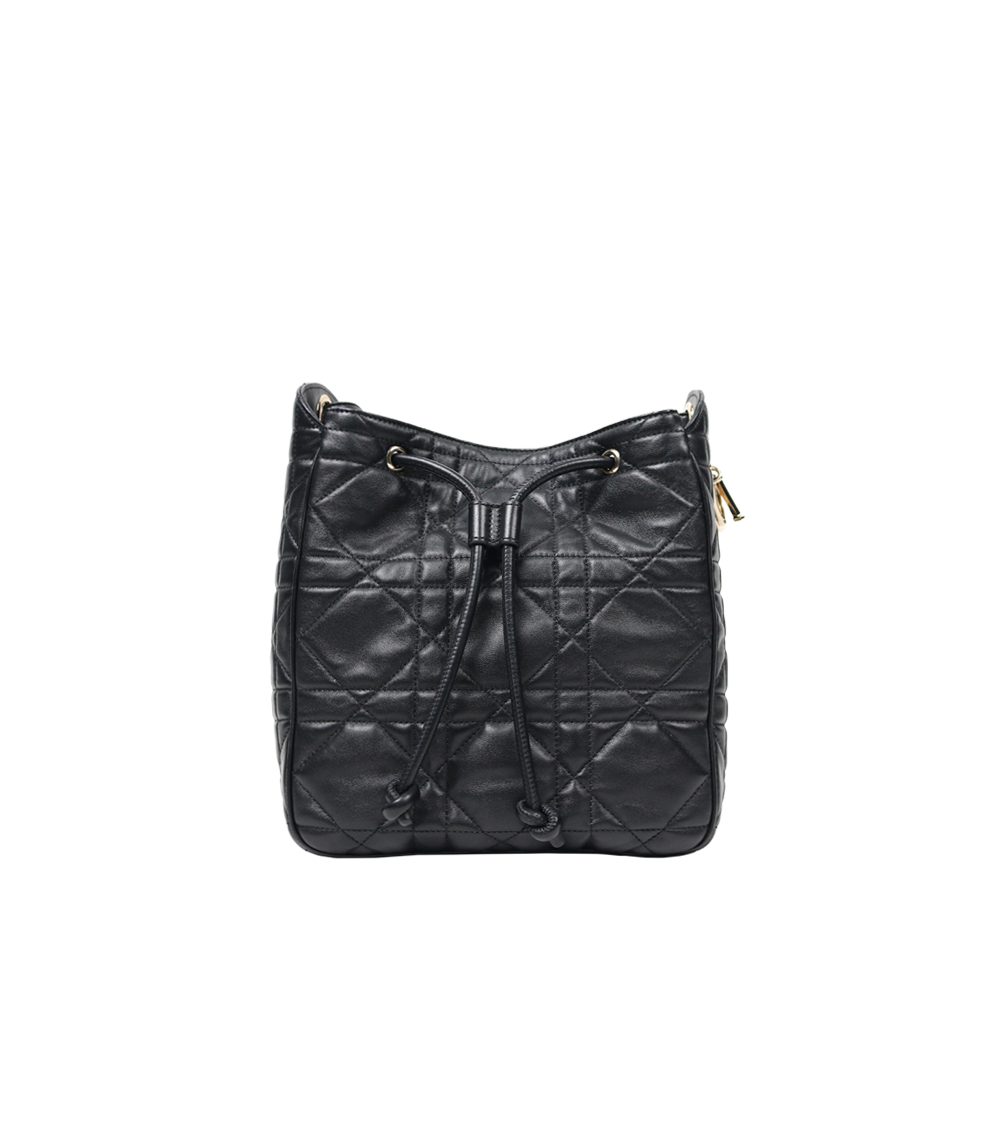 Dior Medium Black Leather De Motion Bucket Bag