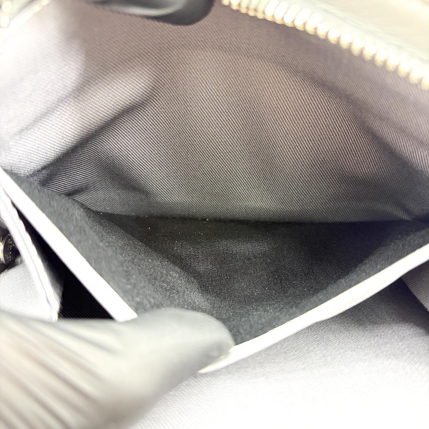 Dior CD Diamond Zipper Pouch Ruthenium Grey