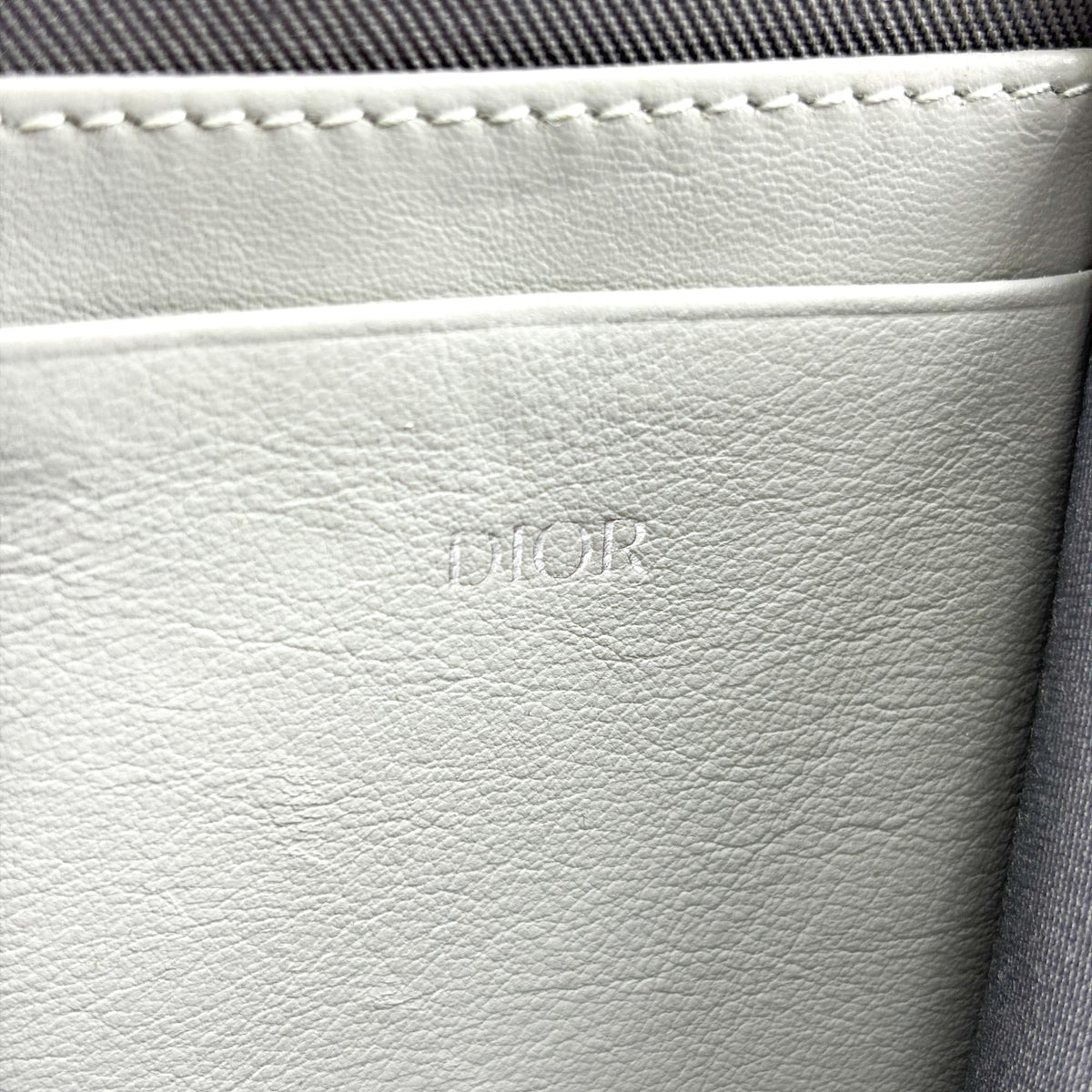 Dior CD Diamond Zipper Pouch Ruthenium Grey