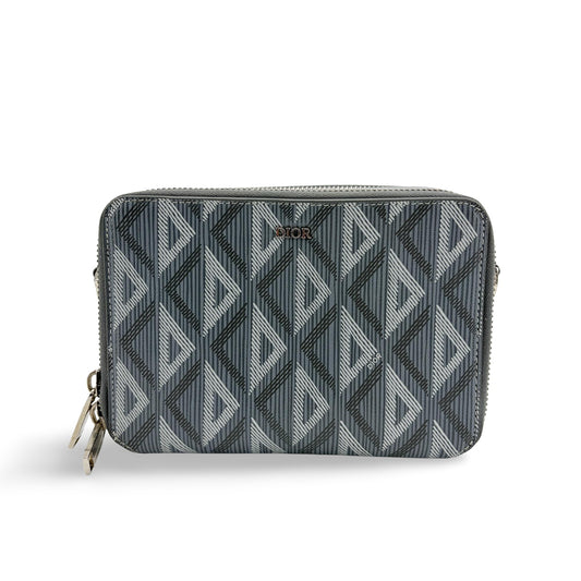 Dior CD Diamond Trousse zippée Gris ruthénium