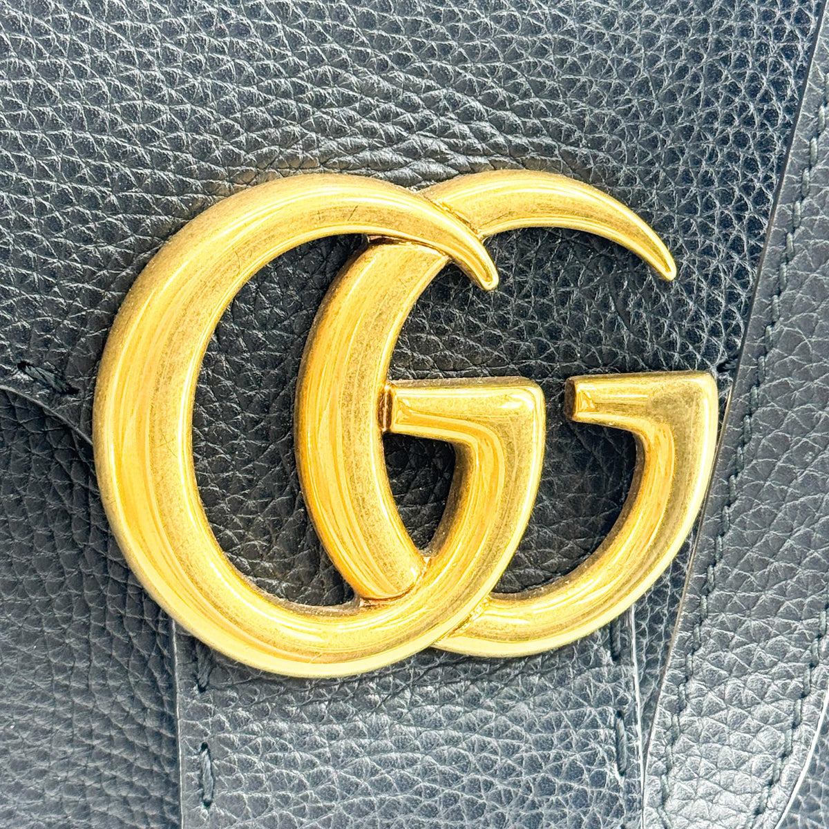 Gucci Small Double G Leather Top Handle Bag Black
