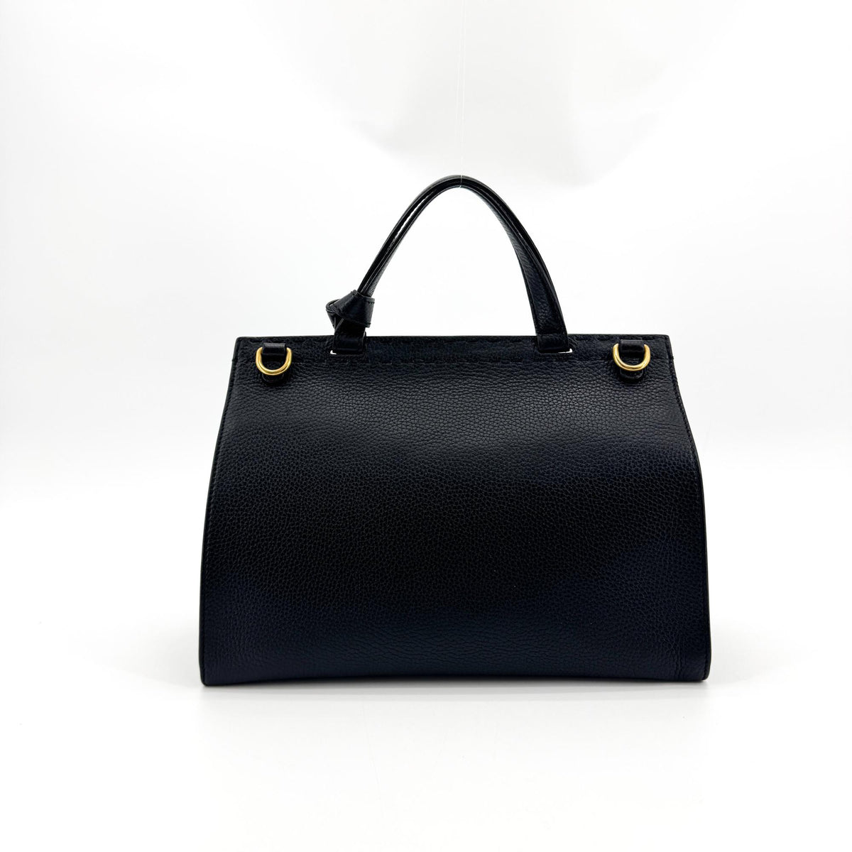 Gucci Small Double G Leather Top Handle Bag Black