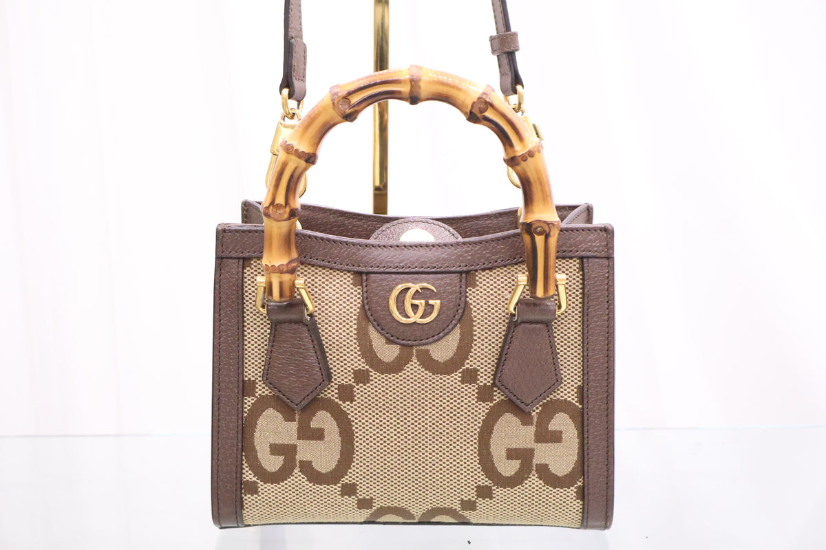 Diana Mini Bamboo Tote Crossbody Bag 655661