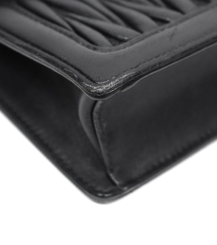 Miu Miu Black Matelassé Chain Crossbody Bag