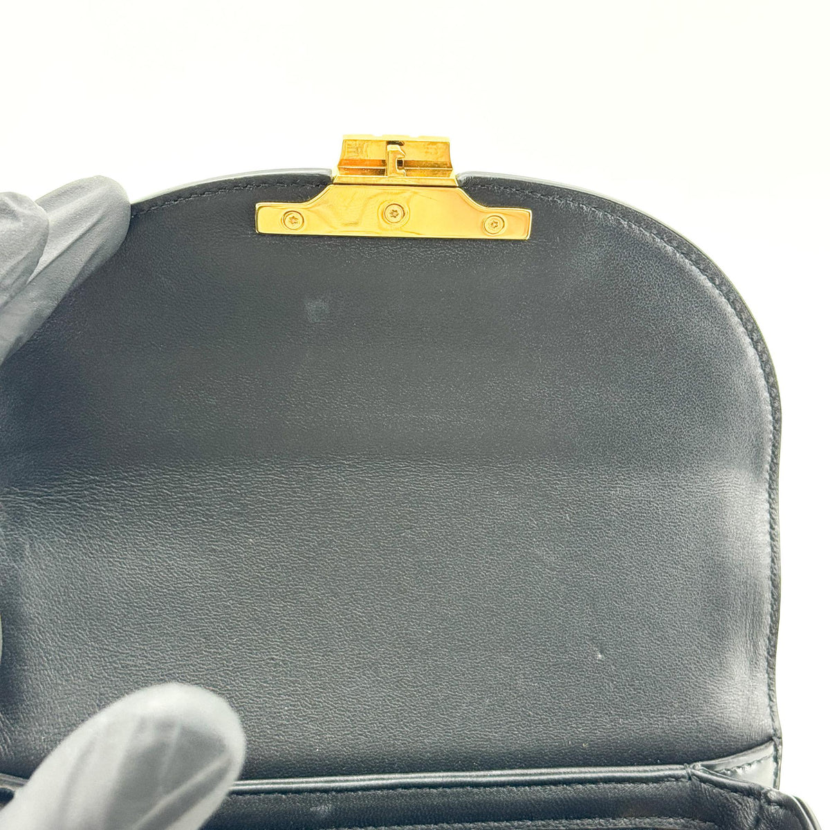 Celine Tin Triomphe Bag Shiny Calfskin Black