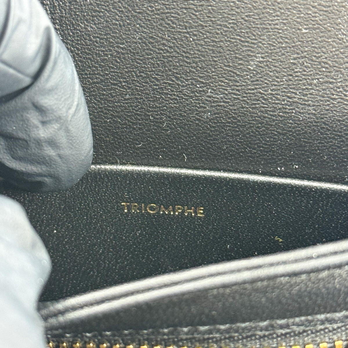 Celine Tin Triomphe Bag Shiny Calfskin Black