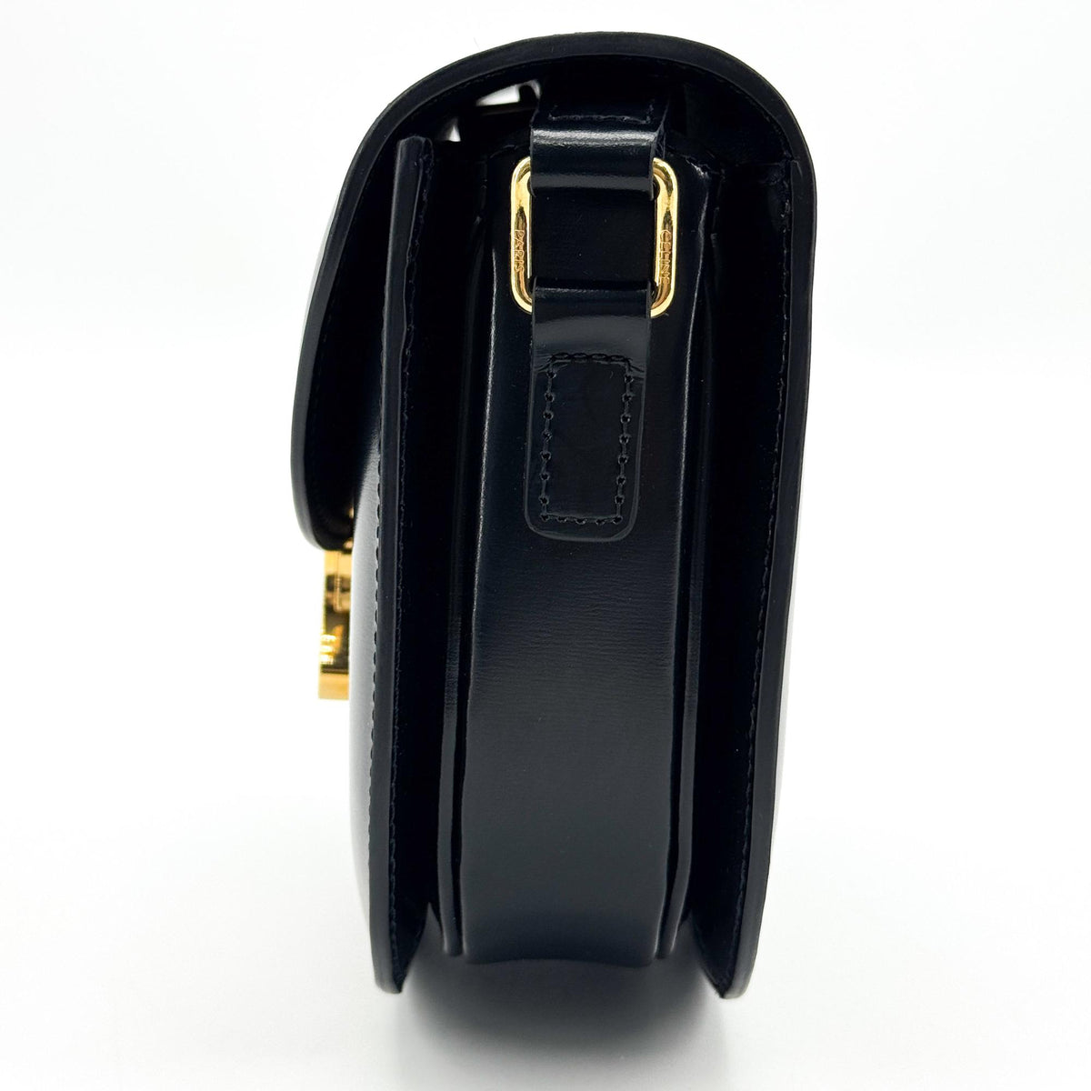 Celine Tin Triomphe Bag Shiny Calfskin Black