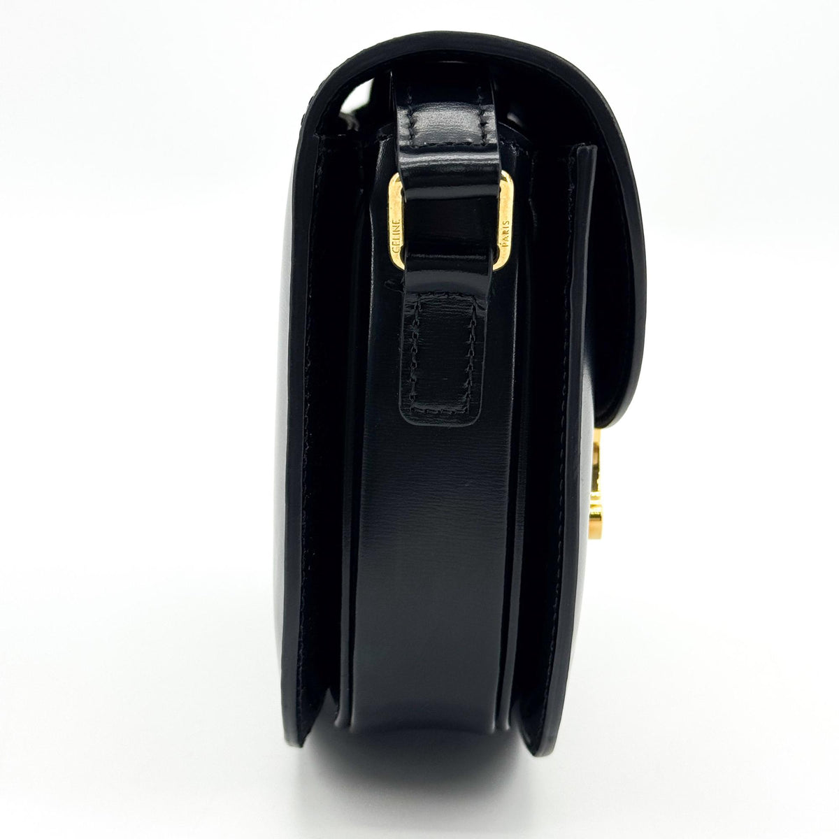 Celine Tin Triomphe Bag Shiny Calfskin Black