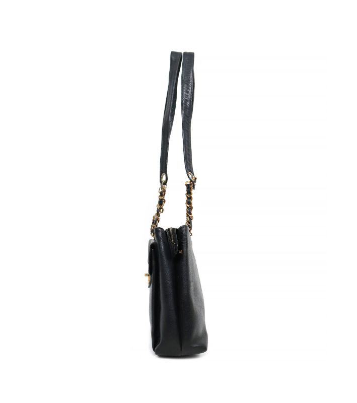Chanel Black Caviar CC Pocket Shoulder Bag