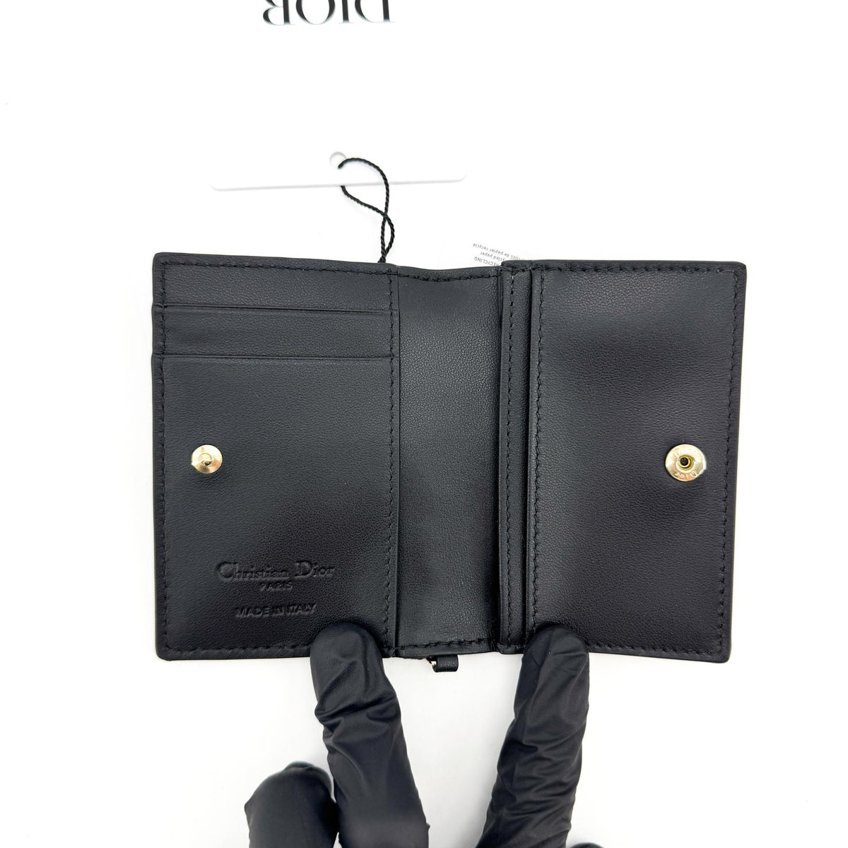 Dior Lady Dior Lotus Wallet Black Lambskin