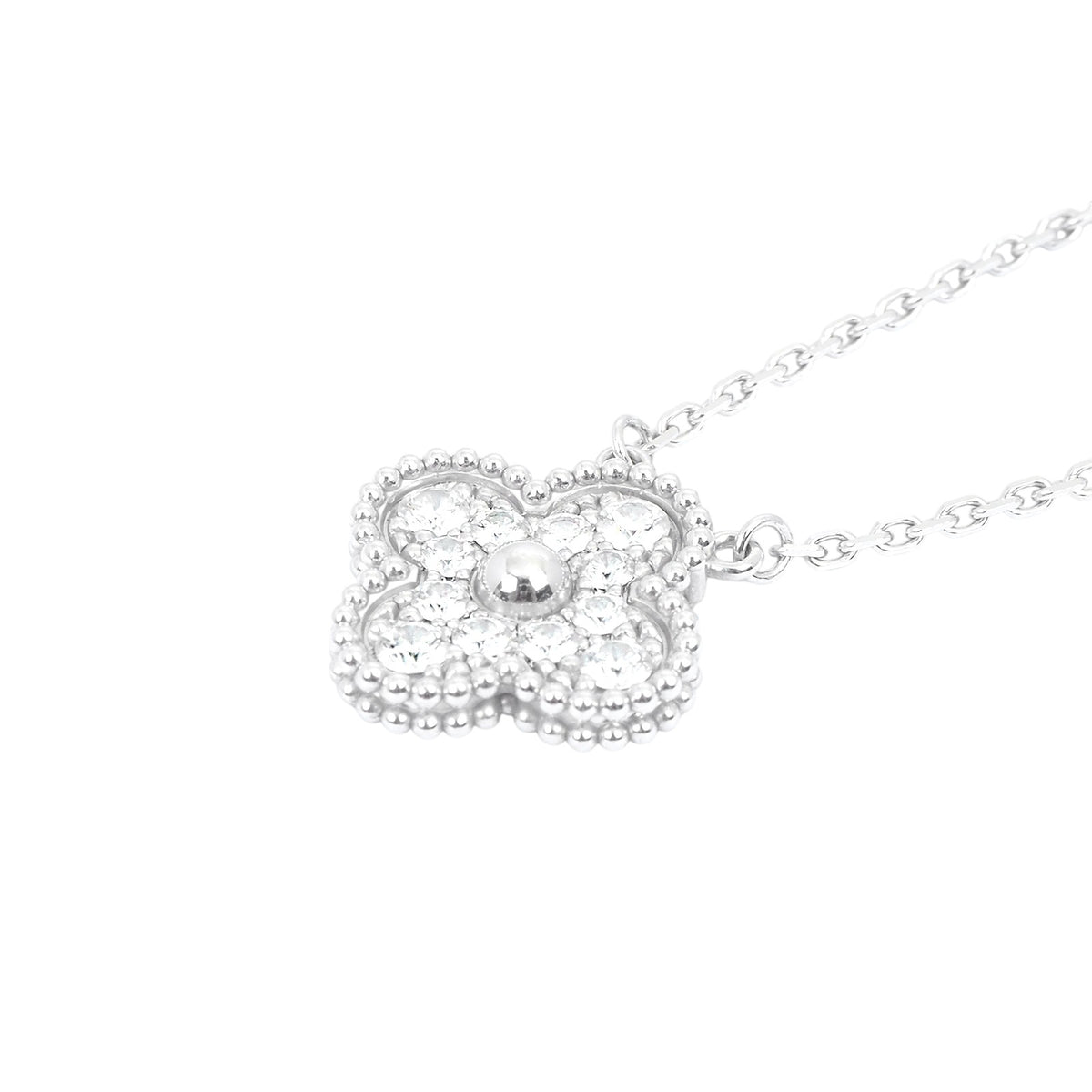 Van Cleef & Arpels VCARA46100 White Gold Vintage Alhambra Diamond Necklace
