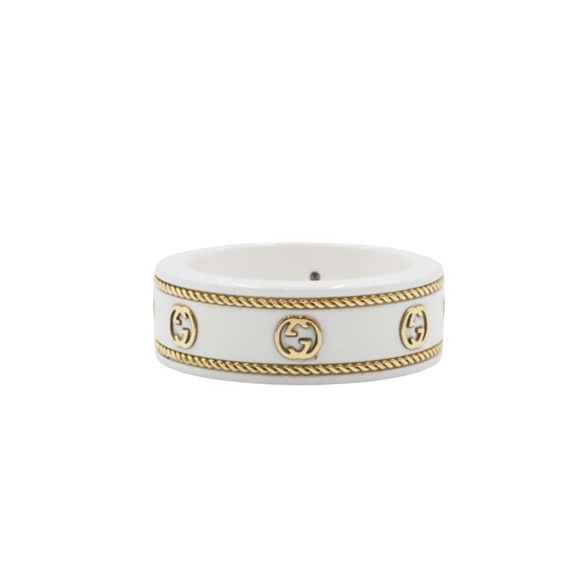 Gucci 606826 Yellow Gold Interlocking Icon Ring