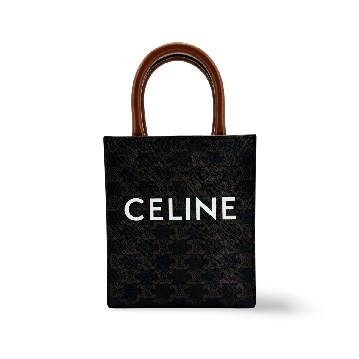 Celine Mini Vertical Cabas Triomphe Canvas Tan