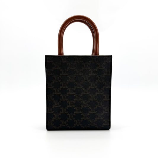 Celine Mini Vertical Cabas Triomphe Canvas Tan
