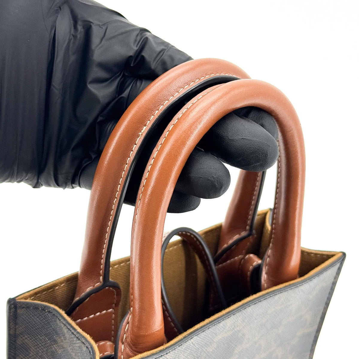 Celine Mini Vertical Cabas Triomphe Canvas Tan