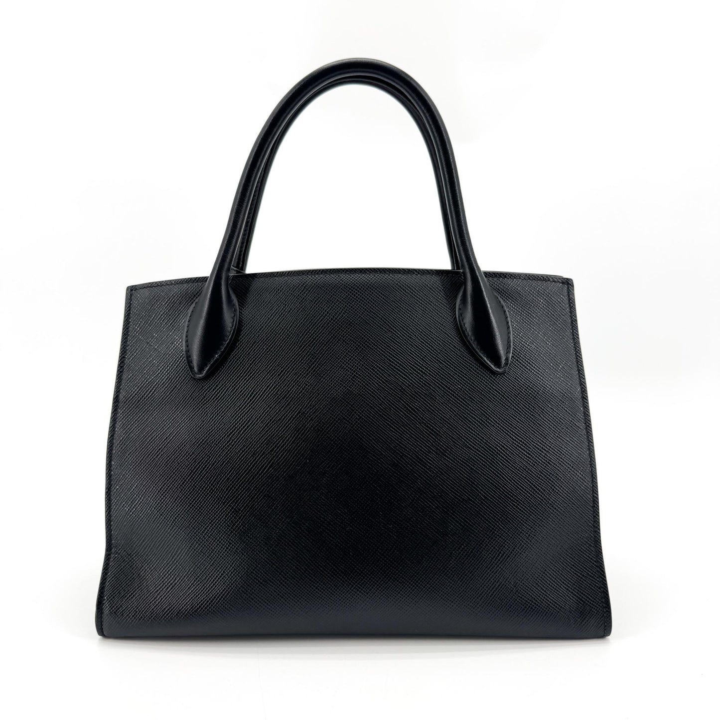 Prada Saffiano Monochrome Medium Tote Bag Black