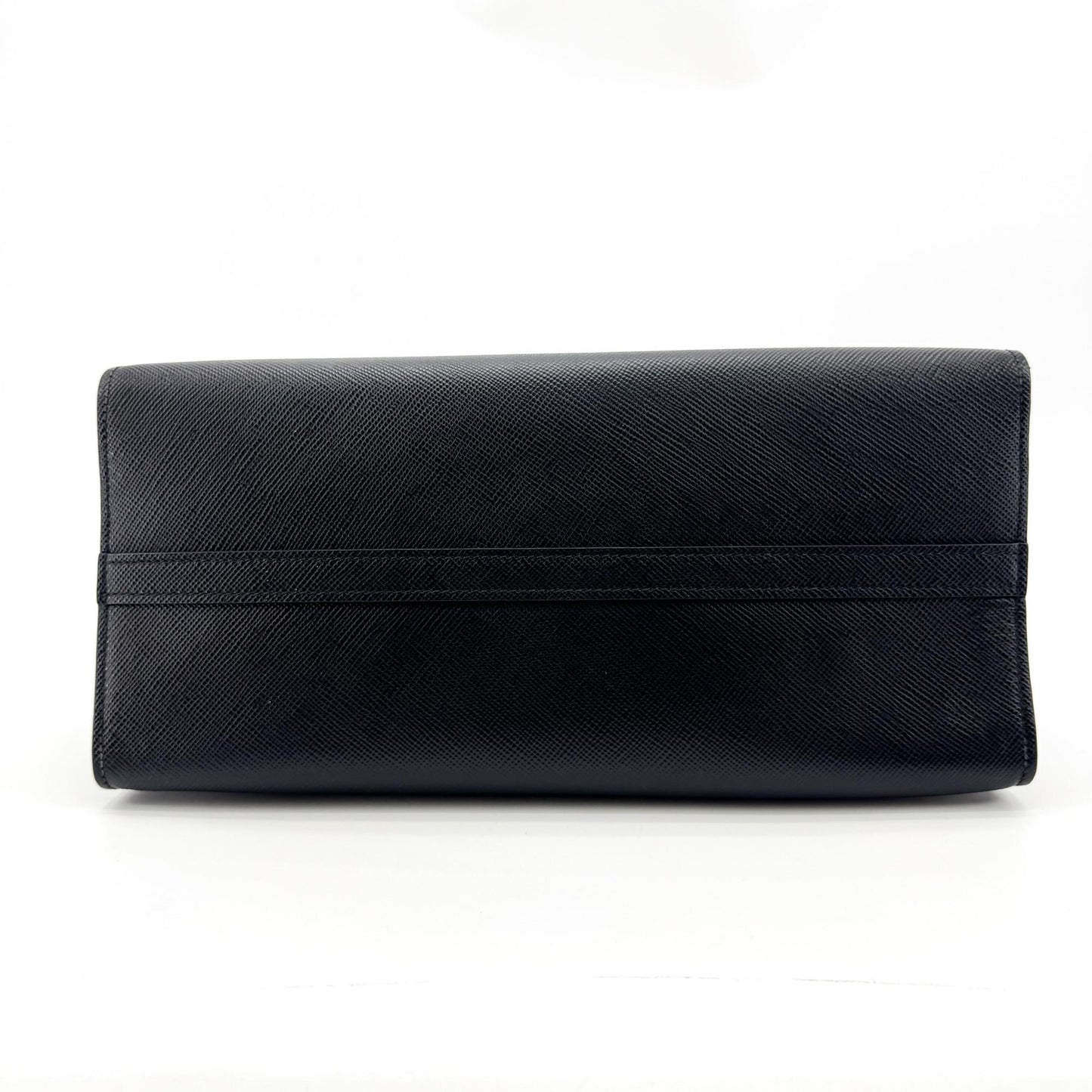 Prada Saffiano Monochrome Medium Tote Bag Black