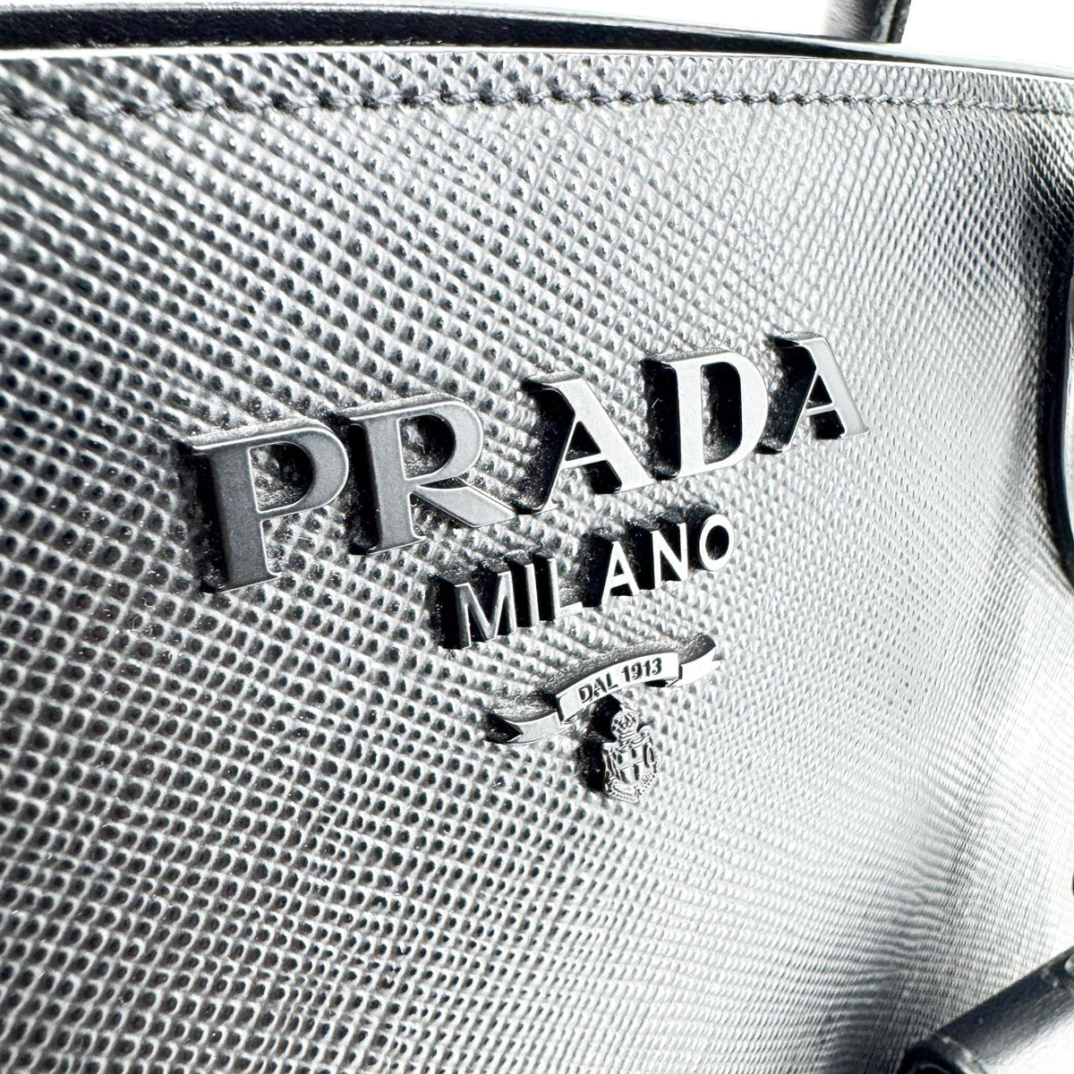 Prada Saffiano Monochrome Medium Tote Bag Black