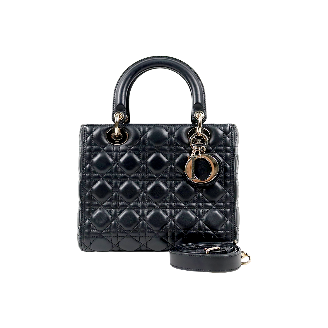 Dior Medium Black Lady Tote Bag