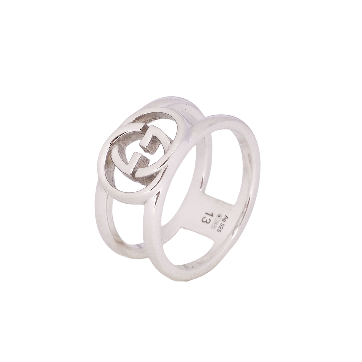 Gucci 295716 Interlocking Silver Ring