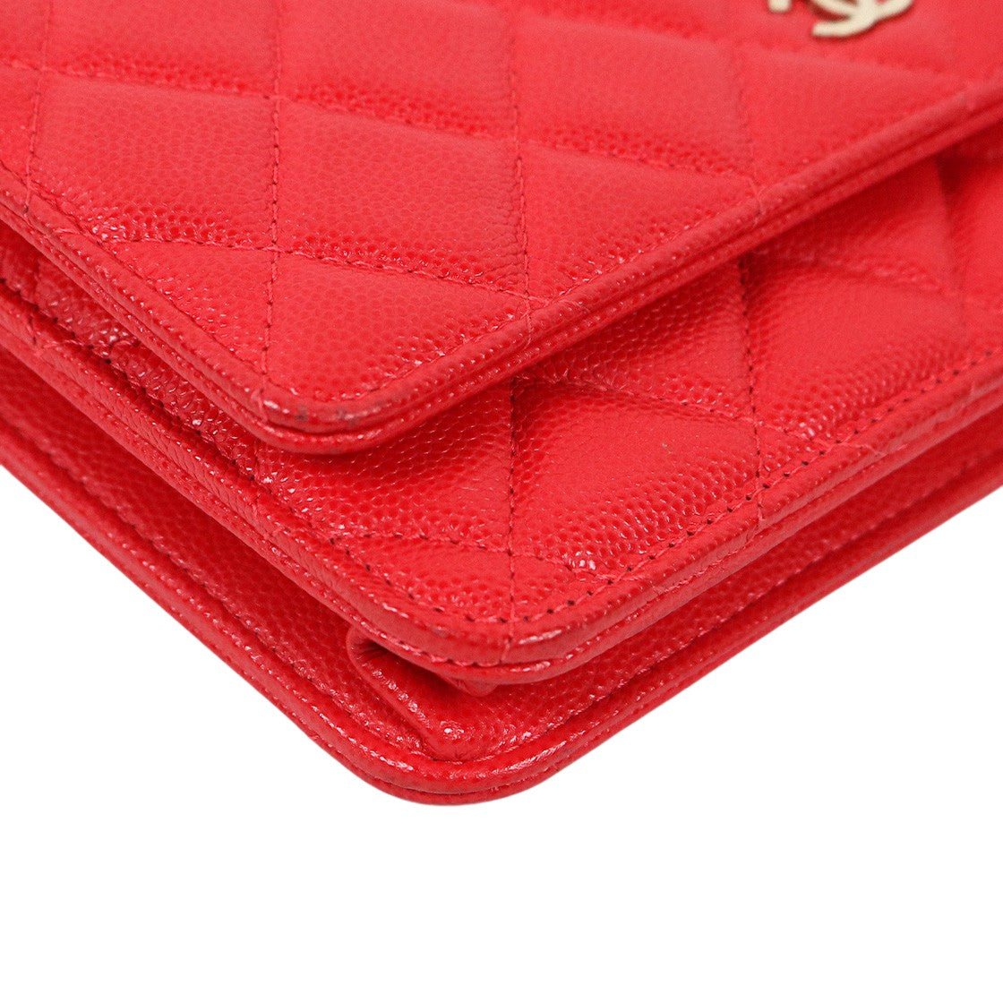 Chanel Red Caviar Skin WOC Crossbody Bag