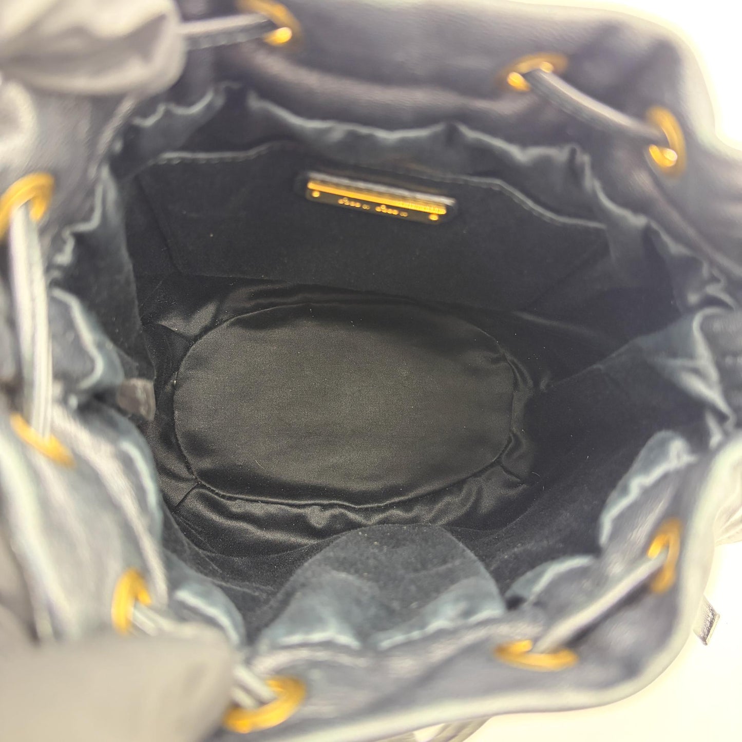 Miu Miu Matelassé Napa Leather Bucket Bag Black