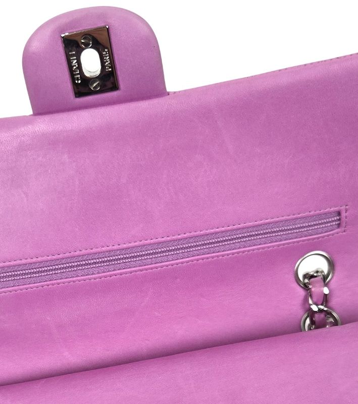 Chanel Purple Medium Lambskin Classic Double-Flap Bag