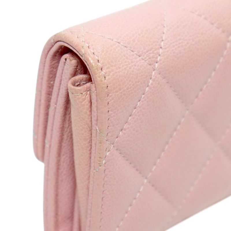 Chanel Pink Caviar Card Wallet