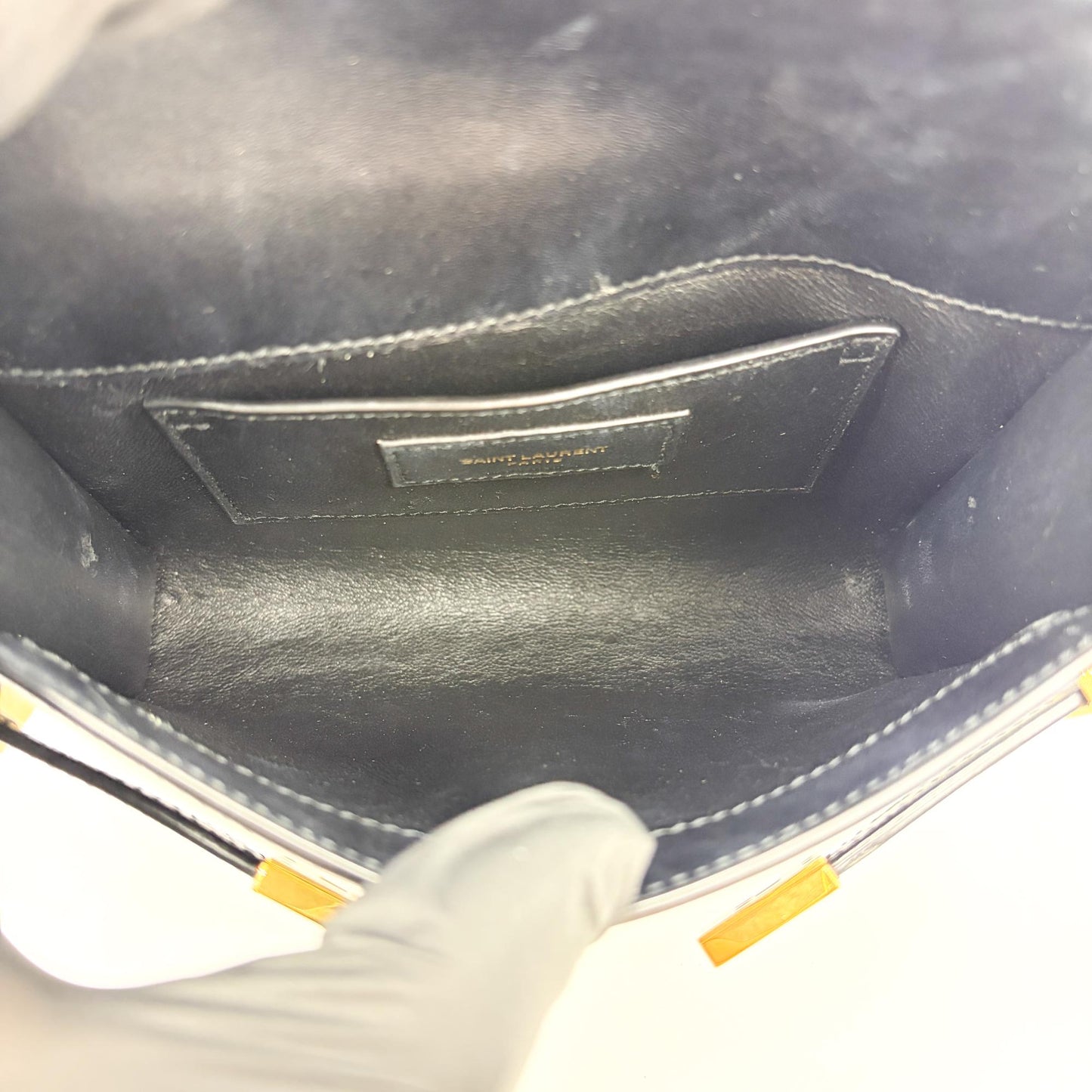 Saint Laurent Manhattan Shoulder Bag Black with Gold Hardware