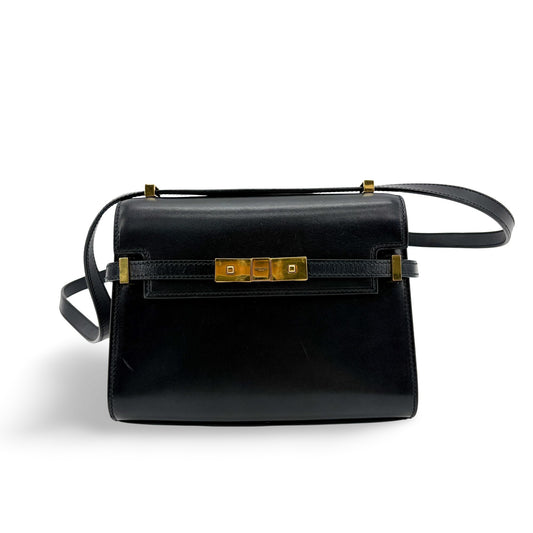 Saint Laurent Manhattan Shoulder Bag Black with Gold Hardware